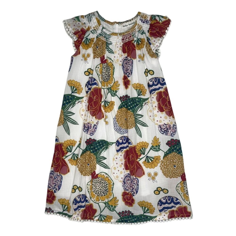 Roller Rabbit Floral Smock Dress Girls Size 6